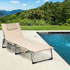4-Fold Oversize Padded Folding Lounge Chair with Removable Soft Mattress-Beige - Gallery View 1 of 11