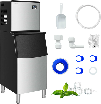 Costway 353 lbs/24H Split Commercial Ice Maker w/ 198 lbs Storage Bin 23560871 New