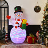 5-foot tall inflatable snowman with colorful LED lights, perfect for festive outdoor decoration during Christmas.