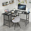 L Shaped Corner Computer Desk with Storage Shelves-Black - Gallery View 1 of 12
