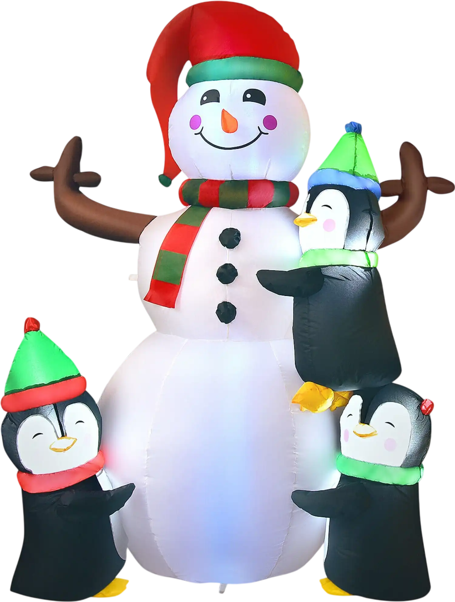 Costway 6' Christmas Quick Inflatable Snowman with Penguins 89415376 New