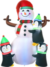 6 Feet Christmas Quick Inflatable Snowman with Penguins