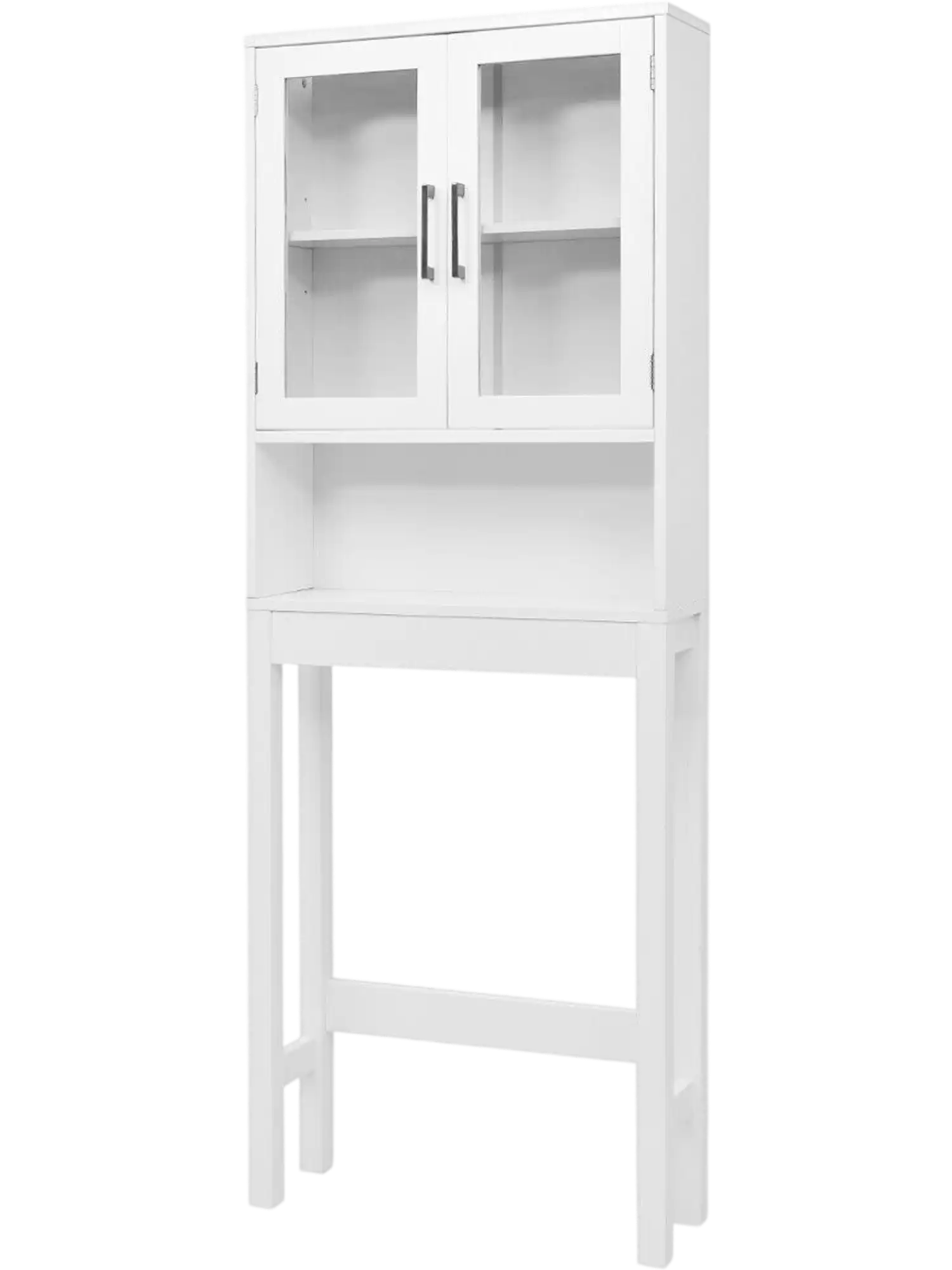 Costway Over Toilet Bathroom Storage Cabinet Tempered Glass Door 71590428 New