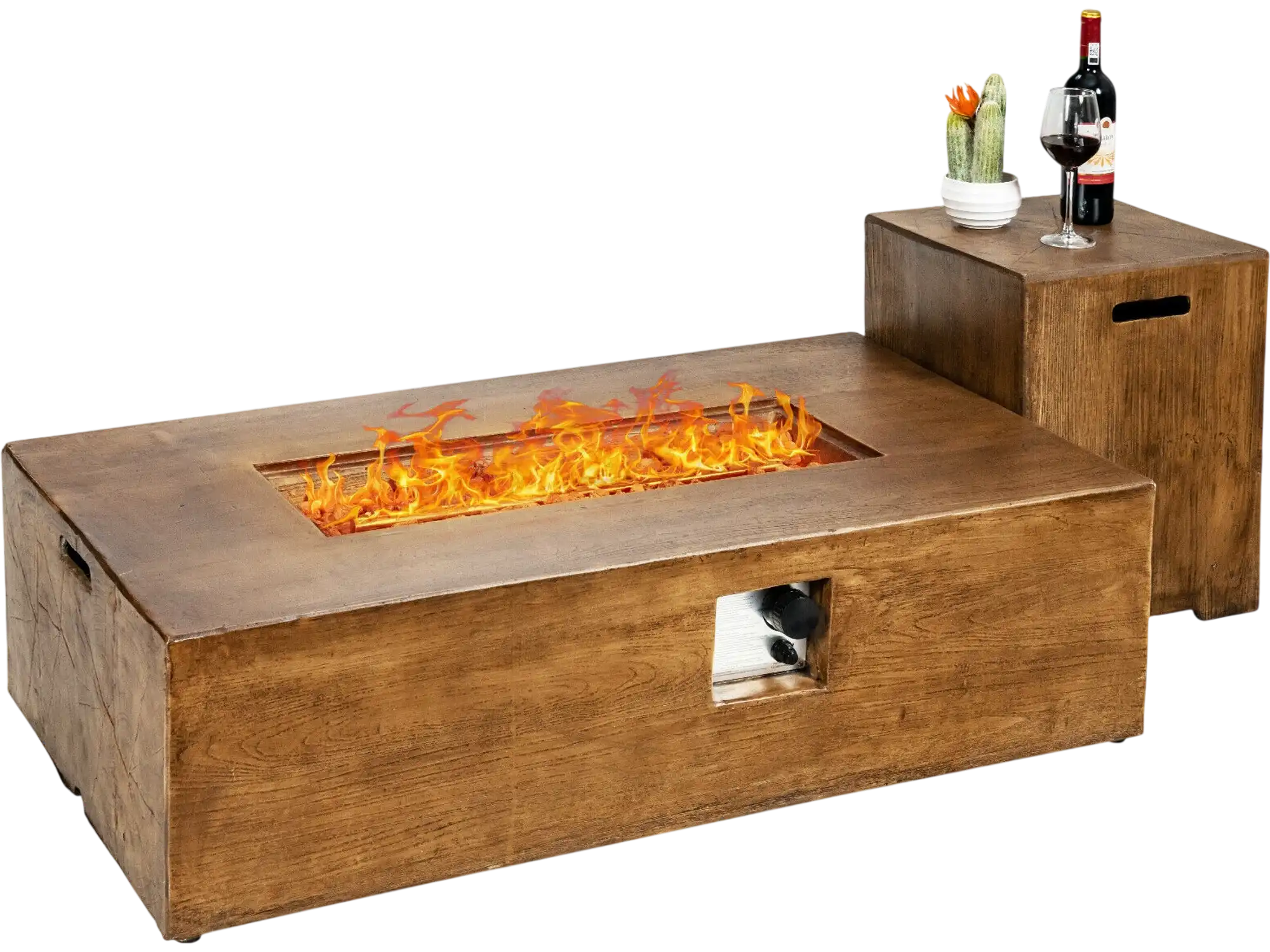 Costway 2-Pc Outdoor Propane Fire Pit Table Set 18064793 New