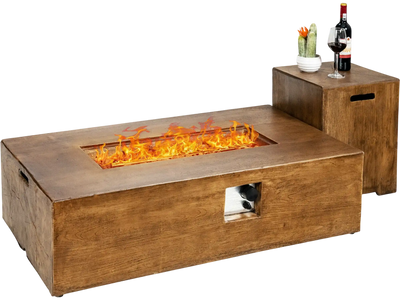 Costway 2-Pc Outdoor Propane Fire Pit Table Set 18064793 New