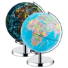 Illuminated 3-in-1 world globe set showcasing geographical and constellation maps, ideal for learning and exploration.