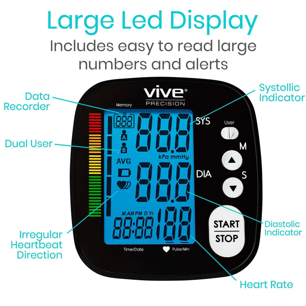 Vive Health Blood Pressure Monitor Black or Silver New
