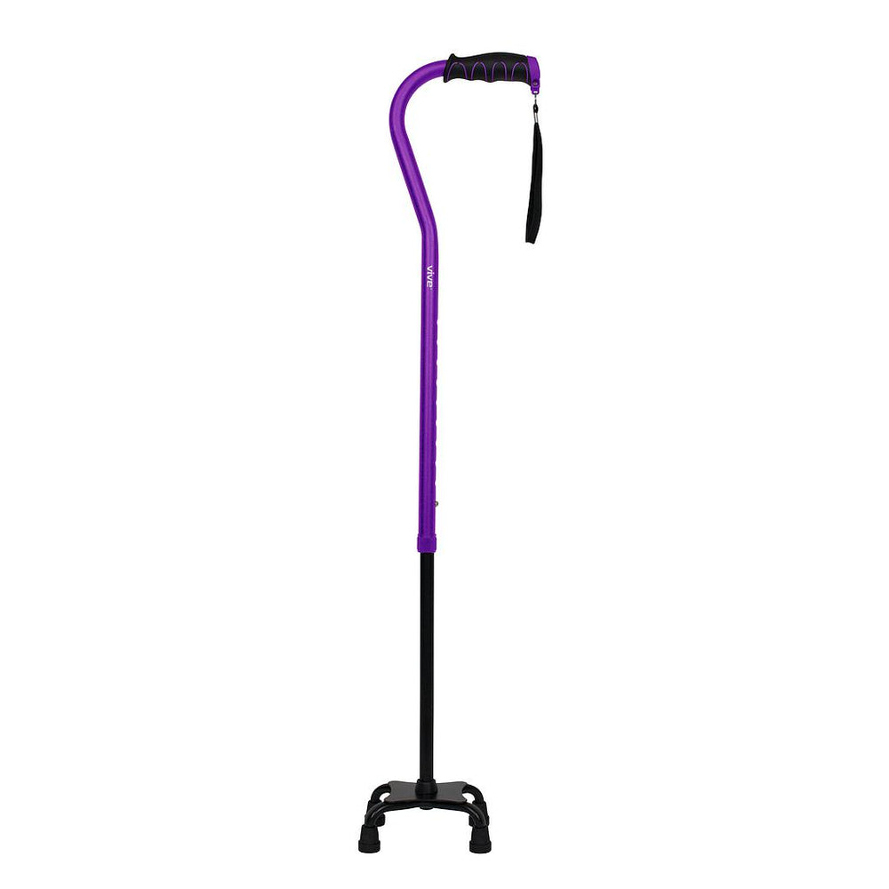 Vive Health Quad Cane for Men and Women Lightweight Adjustable Staff New
