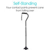 Vive Health Standing Cane Tip - Quad Rubber Replacement Foot Pad for Walking Canes New
