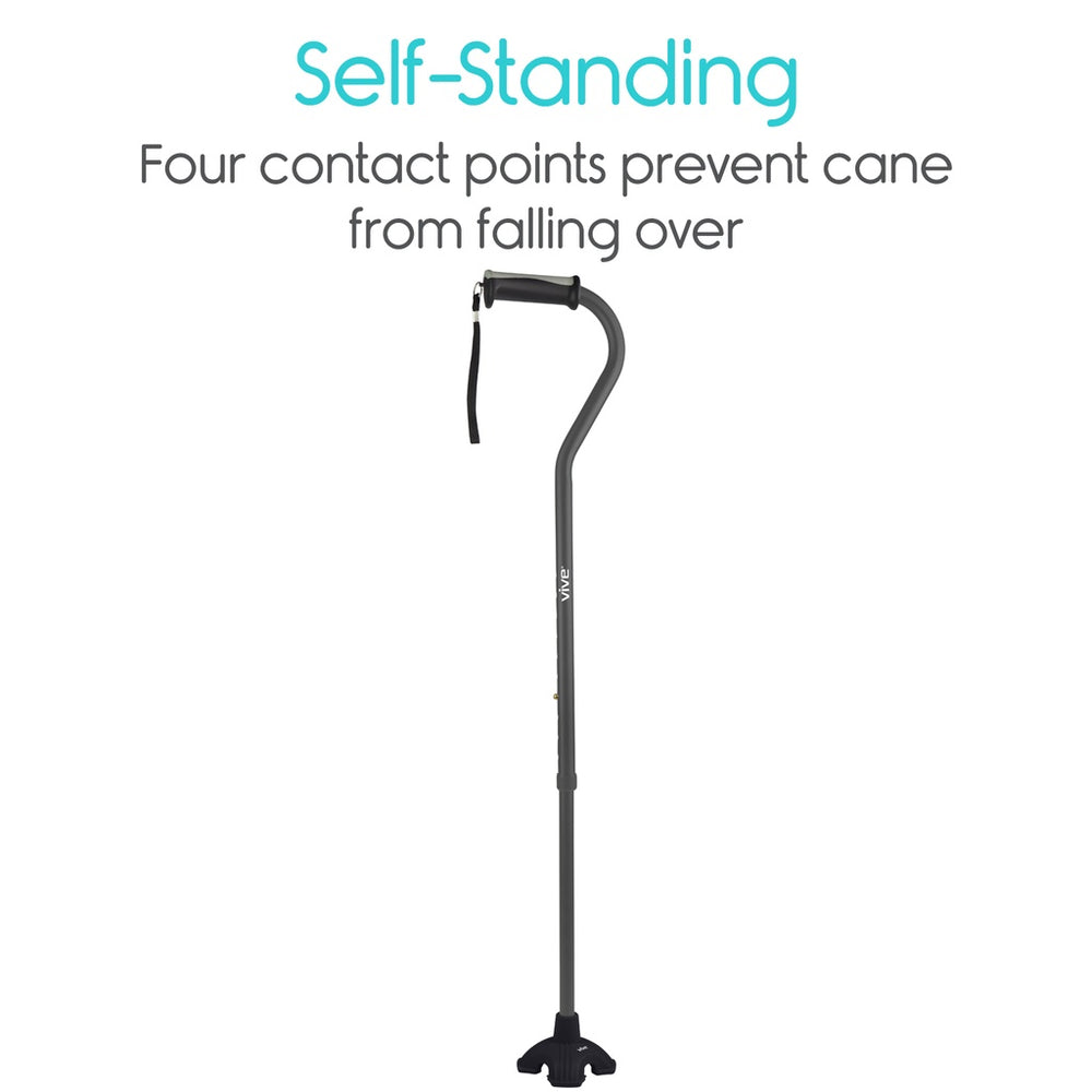 Vive Health Standing Cane Tip - Quad Rubber Replacement Foot Pad for Walking Canes New