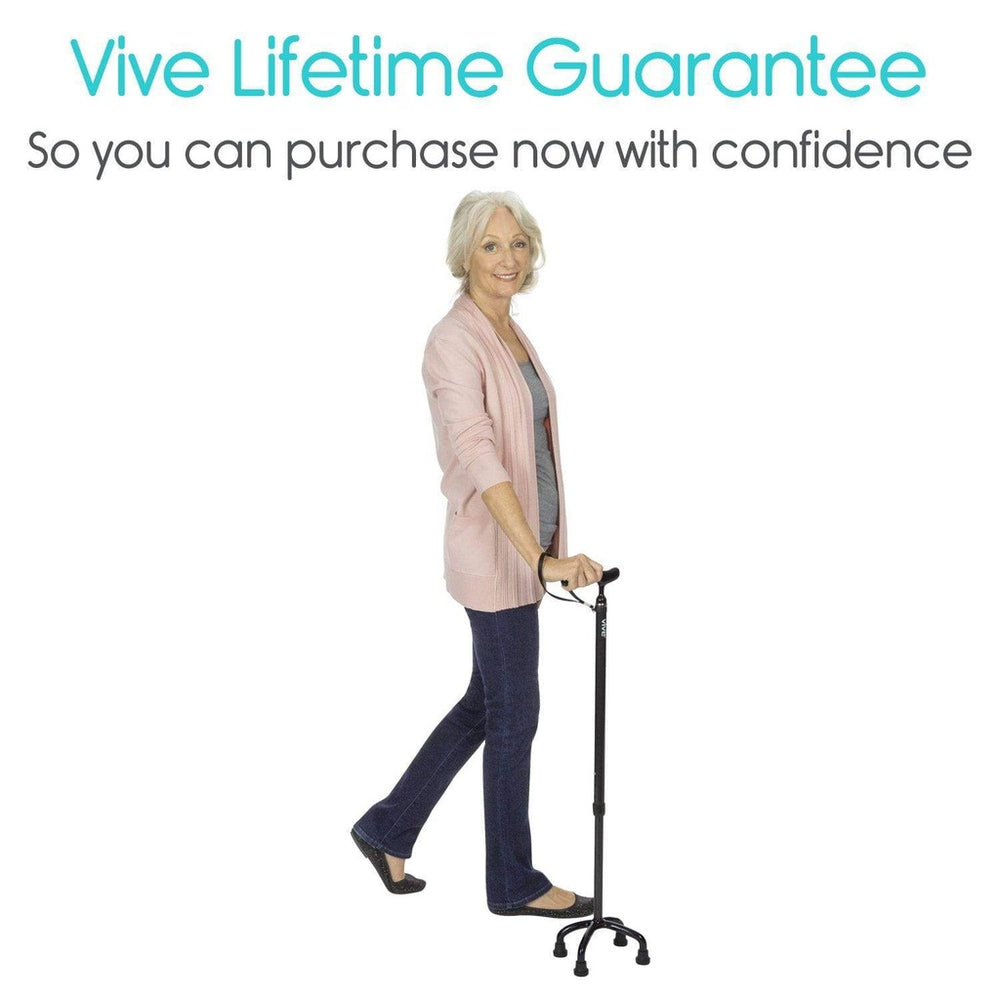 Vive Health Carbon Fiber Quad Cane Lightweight Adjustable Staff New