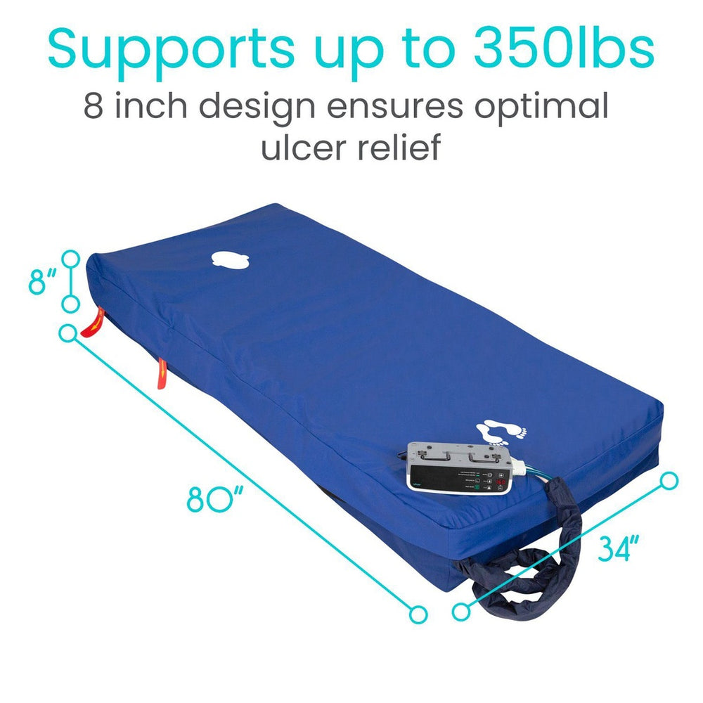 Vive Health 8" Alternating Pressure Mattress Low Air Loss LVA1066 New