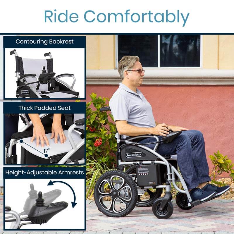 Vive Health MOB1029S Compact Power Wheelchair 220 lbs. Capacity 24V 4 MPH 12 Mile Range New