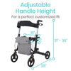 Vive Health MOB1010 SunStride Rollator Walker Upright 300 lbs. Capacity Foldable Lightweight New