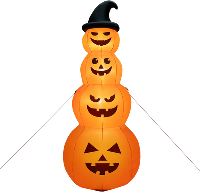 Costway 8' Inflatable Halloween Pumpkin Stack w/ LED Lights 12658790 New