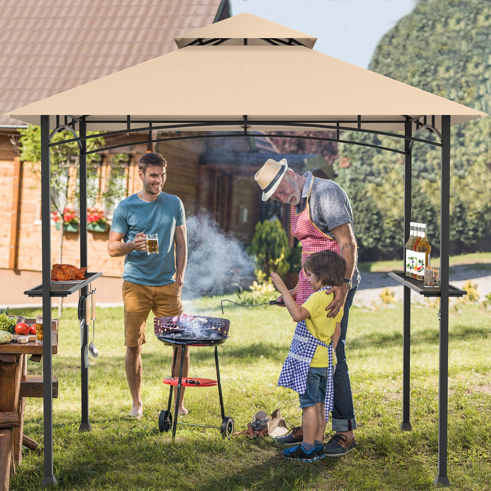 8 x 5 Feet 2-Tier BBQ Grill Gazebo Barbecue Canopy - Gallery View 1 of 10