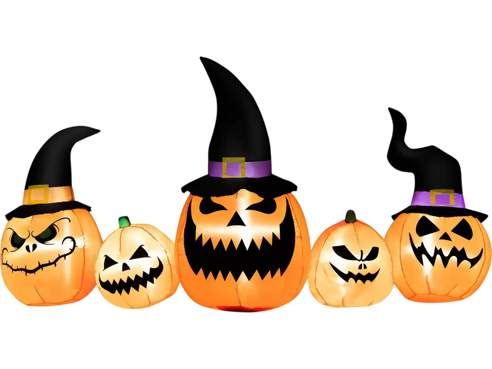 8 Feet Inflatable Pumpkin Family Waterproof Halloween Yard Decoration with LED Lights