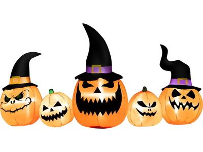 Costway 8' Inflatable Pumpkin Family Halloween Yard Decoration LED Lights 30654871 New