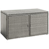 Rattan storage container box with double doors, 88-gallon capacity, ideal for outdoor patio and garden organization.