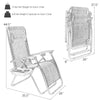 Folding lounge chair set in gray with adjustable backrest and removable cup holder, ideal for outdoor relaxation.