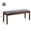 Upholstered entryway bench footstool with wood legs, featuring linen fabric and thick foam cushion for comfortable.