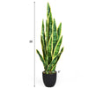 Artificial snake plant with 20 vivid leaves, featuring a sturdy pot and bright yellow edges, perfect for indoor or.