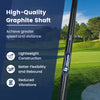 Lightweight graphite shaft of the 10.5° driver golf club, designed for better flexibility and reduced vibrations.