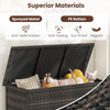 Indoor outdoor 85-gallon storage container in brown with PE rattan, waterproof liner, and universal wheels for.