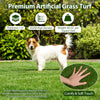 Indoor outdoor synthetic turf mat with 1.4" pile height, pet-friendly design, and drainage holes for easy maintenance.