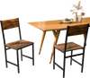 Rustic brown industrial kitchen side chairs set of 2 with metal legs, featuring a supportive slanted backrest for.