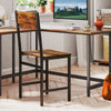 Rustic brown industrial kitchen side chair with metal legs and slanted backrest, perfect for healthy posture and.