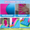 Princess-themed inflatable bounce house with mesh walls, wide slide, and safety features for kids' fun and security.