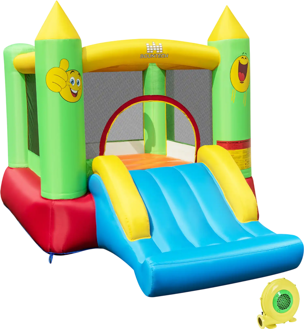 Inflatable Bounce House Kids Blow-up Bouncer with Slide with 480W Blower
