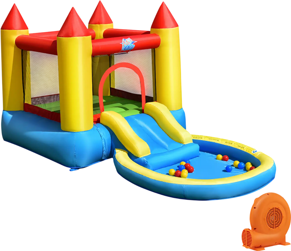 Inflatable Kids Slide Bounce House with 550w Blower