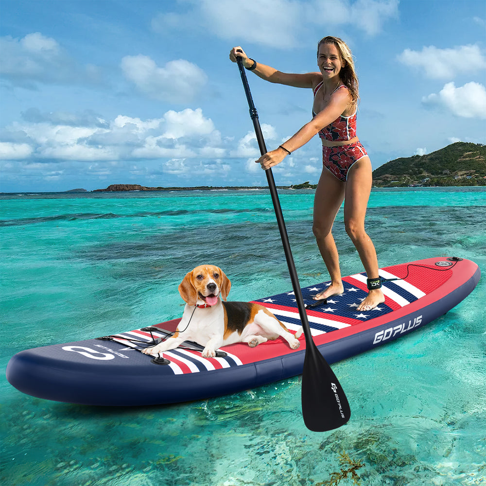Inflatable Paddle Board with Removable Fin and Backpack-B - Gallery View 1 of 10