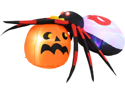 Costway 4.9' x 4.6' Inflatable Spider Pumpkin Rotating Light 21968374 New