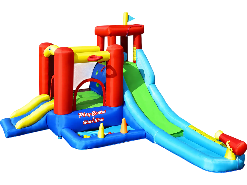 9-in-1 Inflatable Kids Water Slide Bounce House without Blower
