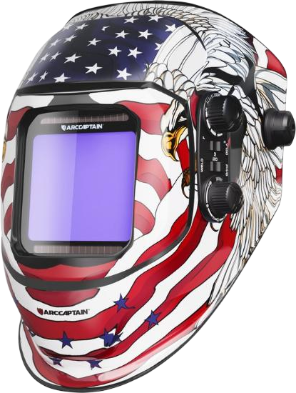 Arccaptain Auto-Darkening Welding Helmet True Color Large View Eagle Design New