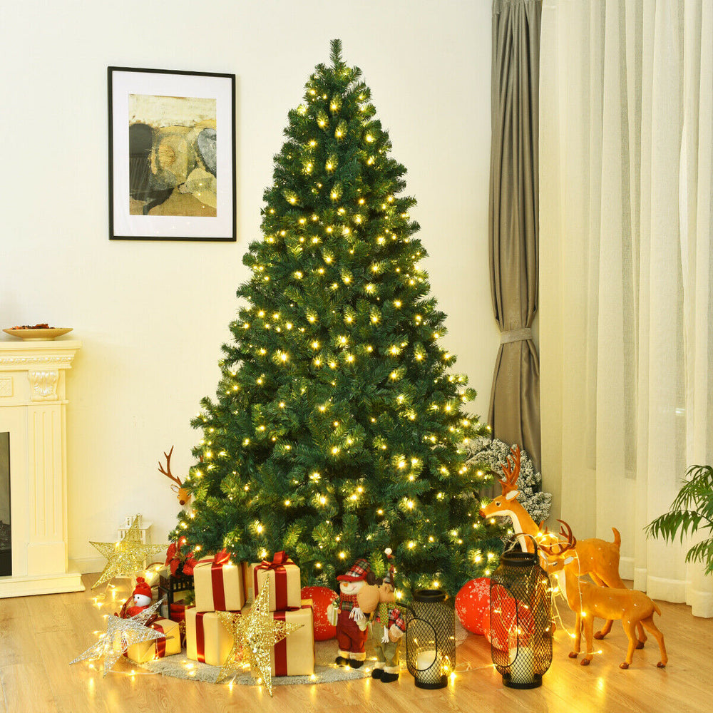 7.5 Feet PVC Artificial Christmas Tree with LED Lights-7.5 ft - Gallery View 1 of 12