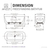 Anzzi Deep Soaking Bathtub 67 x 32 in. Rectangle Freestanding Stone Resin New