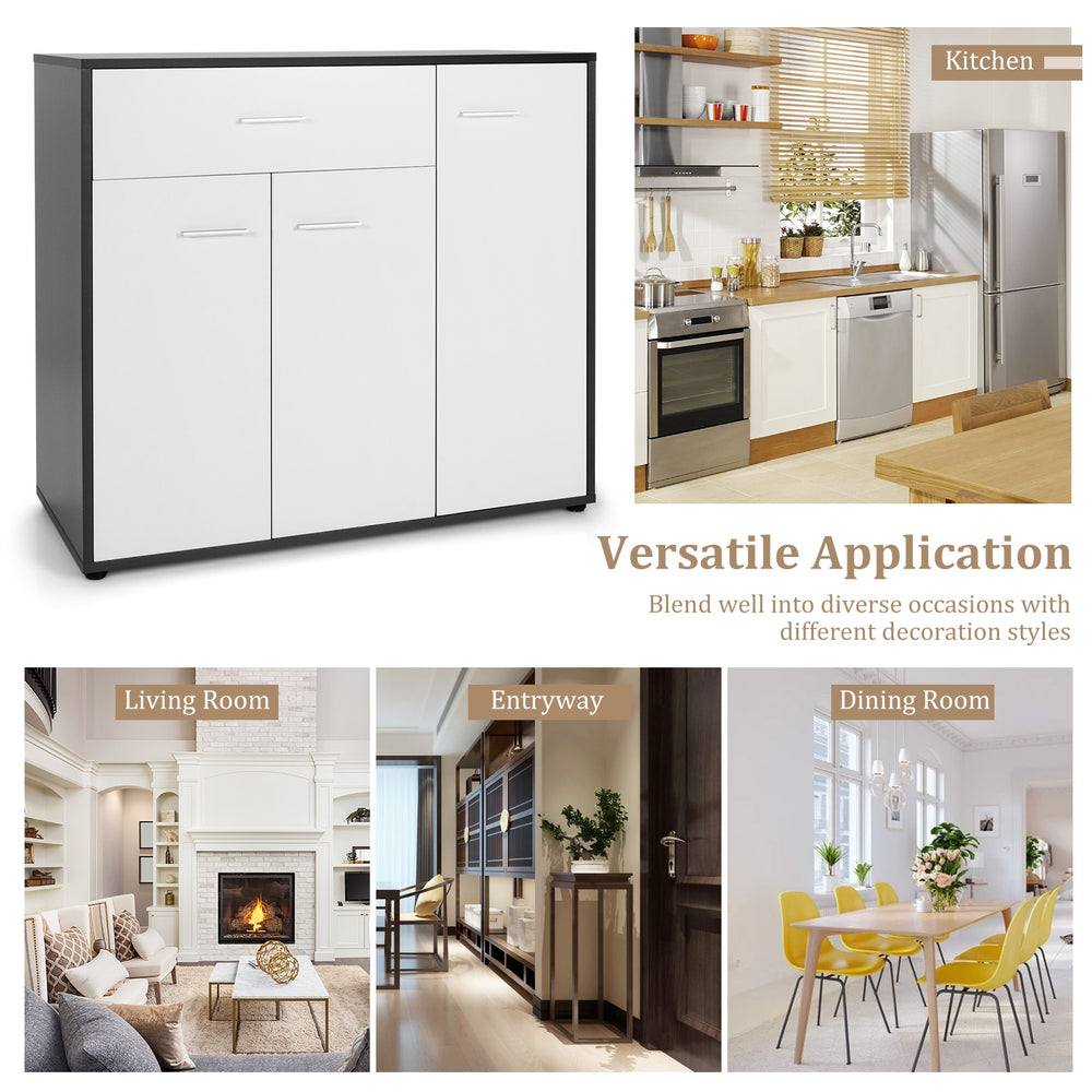 Buffet sideboard storage cabinet with spacious top, pull-out drawer, and adjustable shelf for versatile home.