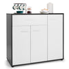 Buffet sideboard storage cabinet with spacious top, featuring pull-out drawer and two closed compartments for versatile.