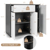Buffet sideboard storage cabinet with spacious top, pull-out drawer, and adjustable shelves for versatile organization.