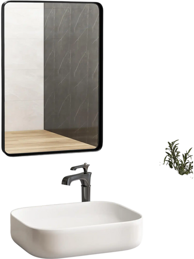 Costway Rectangular Wall Mount Bathroom Vanity Mirror 91038465 New