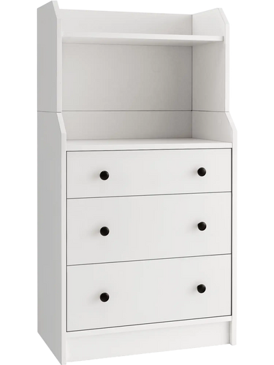 Costway Modern 3-Drawer Storage Dresser with 2 Shelves 25618479 New