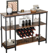 Industrial wine rack cabinet with a smooth surface and adjustable foot pads for stability, perfect for any decor.