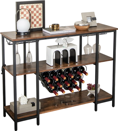 Costway Industrial Wine Bar Cabinet Storage Shelves 85197243 New