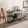 Industrial Wine Rack Wine Bar Cabinet with Storage Shelves-Gray - Gallery View 1 of 10