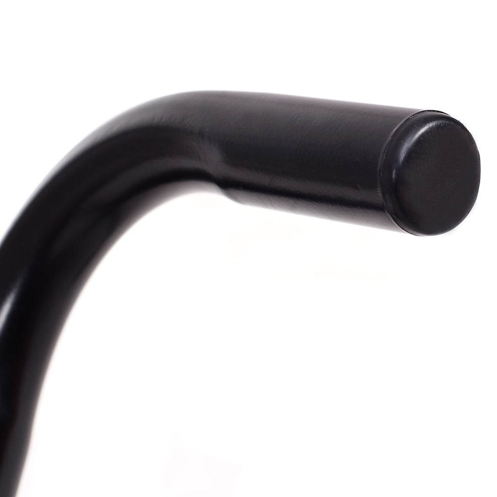 Close-up of the black metal coat rack hook, featuring sturdy powder-coated steel construction for durability and style.