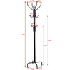 Metal coat rack with 12 hooks, featuring a sturdy base and elegant design, perfect for coats, hats, and accessories.